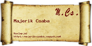 Majerik Csaba névjegykártya